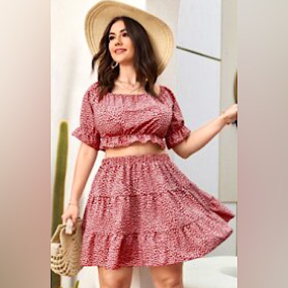 ✨Sale today 8/11✨ SHEIN Crop Top and Skirt Set